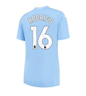 Manchester City Rodri Hernandez #16 Replika Hjemmebanetrøje Dame 2023-24 Kortærmet